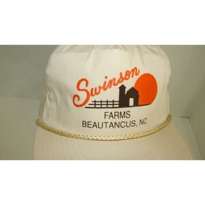 Swinson Farms Beautancus NC trucker Hat Cap beige orange snap back adjustable